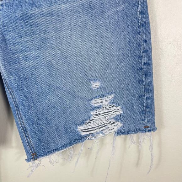 GRLFRND Distressed Quinn High Rise 90s Boyfriend Shorts in Santa Barbara - Picture 6 of 12